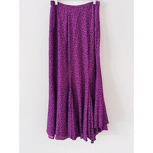 Vintage Carole Little Skirt Womens Size 6 Purple Floral Maxi Made in the USA